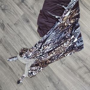 VENUS Brown and Black Maxi Dress